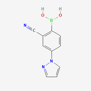 molecular formula C10H8BN3O2 B14082447 (2-Cyano-4-(1H-pyrazol-1-yl)phenyl)boronic acid 