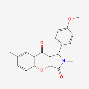 molecular formula C20H17NO4 B14082466 1-(4-Methoxyphenyl)-2,7-dimethyl-1,2-dihydrochromeno[2,3-c]pyrrole-3,9-dione 