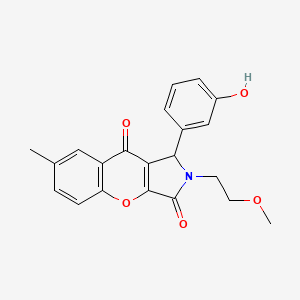 molecular formula C21H19NO5 B14082495 1-(3-Hydroxyphenyl)-2-(2-methoxyethyl)-7-methyl-1,2-dihydrochromeno[2,3-c]pyrrole-3,9-dione 