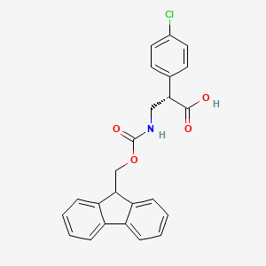molecular formula C24H20ClNO4 B1408252 (S)-3-(9H-Fluoren-9-ylmethoxycarbonylamino)-2-(4-chloro-phenyl)-propionic acid CAS No. 1280787-11-2