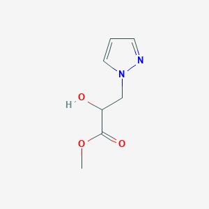 molecular formula C7H10N2O3 B14082522 Methyl 2-hydroxy-3-pyrazol-1-ylpropanoate 