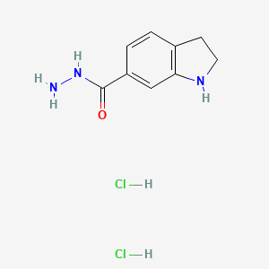 molecular formula C9H13Cl2N3O B1408253 Indoline-6-carbohydrazide dihydrochloride CAS No. 1820651-33-9