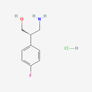 molecular formula C9H13ClFNO B1408255 (S)-3-Amino-2-(4-fluoro-phenyl)-propan-1-ol, hydrochloride CAS No. 1442114-31-9