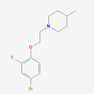 molecular formula C14H19BrFNO B1408262 1-(2-(4-溴-2-氟苯氧基)乙基)-4-甲基哌啶 CAS No. 1704095-71-5