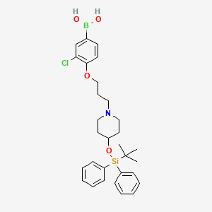 molecular formula C30H39BClNO4Si B1408263 （4-(3-(4-((叔丁基二苯基甲硅烷基)氧基)哌啶-1-基)丙氧基)-3-氯苯基)硼酸 CAS No. 1704082-47-2