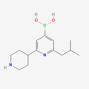 molecular formula C14H23BN2O2 B14082636 (2-Isobutyl-6-(piperidin-4-yl)pyridin-4-yl)boronic acid 