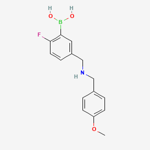 molecular formula C15H17BFNO3 B1408264 (2-氟-5-(((4-甲氧基苄基)氨基)甲基)苯基)硼酸 CAS No. 1704121-17-4