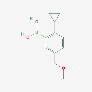 molecular formula C11H15BO3 B14082643 (2-Cyclopropyl-5-(methoxymethyl)phenyl)boronic acid 