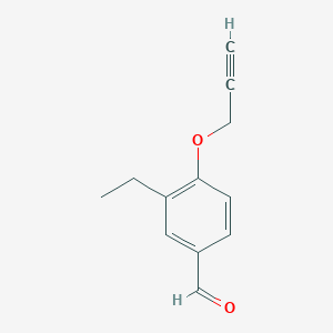 molecular formula C12H12O2 B1408267 3-Ethyl-4-(prop-2-yn-1-yloxy)benzaldehyde CAS No. 1796574-10-1