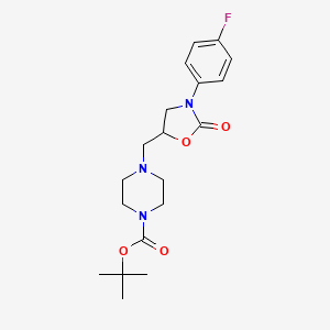 molecular formula C19H26FN3O4 B1408268 Tert-butyl 4-{[3-(4-fluorophenyl)-2-oxo-1,3-oxazolidin-5-yl]methyl}piperazine-1-carboxylate CAS No. 1781241-47-1