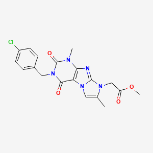 molecular formula C19H18ClN5O4 B14082690 methyl [3-(4-chlorobenzyl)-1,7-dimethyl-2,4-dioxo-1,2,3,4-tetrahydro-8H-imidazo[2,1-f]purin-8-yl]acetate 