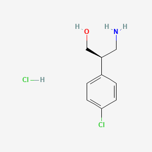 molecular formula C9H13Cl2NO B1408272 (R)-3-Amino-2-(4-chloro-phenyl)-propan-1-ol, hydrochloride CAS No. 1442114-42-2