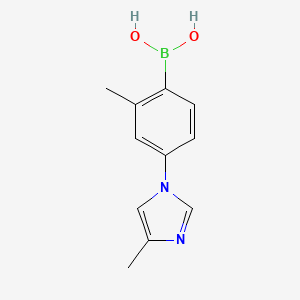 molecular formula C11H13BN2O2 B14082725 (2-Methyl-4-(4-methyl-1H-imidazol-1-yl)phenyl)boronic acid 