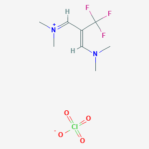 molecular formula C8H14ClF3N2O4 B1408273 (Z)-N-(3-(dimethylamino)-2-(trifluoromethyl)allylidene)-N-methylmethanaminium perchlorate CAS No. 1704065-75-7