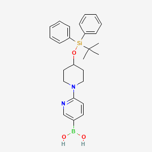 molecular formula C26H33BN2O3Si B1408274 (6-(4-((叔丁基二苯基甲硅烷基)氧基)哌啶-1-基)吡啶-3-基)硼酸 CAS No. 1704073-93-7