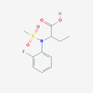 molecular formula C11H14FNO4S B1408276 2-[(2-Fluorophenyl)(methylsulfonyl)amino]butanoic acid CAS No. 1858240-36-4