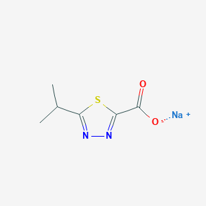 molecular formula C6H7N2NaO2S B1408277 Sodium 5-(propan-2-yl)-1,3,4-thiadiazole-2-carboxylate CAS No. 1803586-80-2