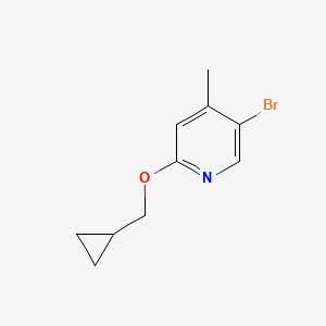 molecular formula C10H12BrNO B1408283 5-Bromo-2-cyclopropylmethoxy-4-methyl-pyridine CAS No. 1600268-01-6