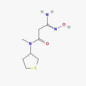 molecular formula C8H15N3O2S B14082861 3-amino-3-hydroxyimino-N-methyl-N-(thiolan-3-yl)propanamide 