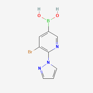 molecular formula C8H7BBrN3O2 B14082864 (5-Bromo-6-(1H-pyrazol-1-yl)pyridin-3-yl)boronic acid 