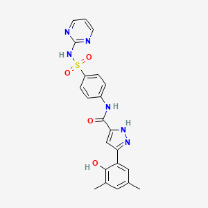 molecular formula C22H20N6O4S B14082904 5-(2-hydroxy-3,5-dimethylphenyl)-N-[4-(pyrimidin-2-ylsulfamoyl)phenyl]-1H-pyrazole-3-carboxamide 