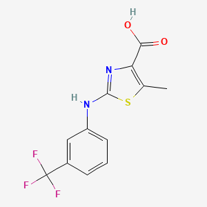 molecular formula C12H9F3N2O2S B1408291 5-甲基-2-(3-三氟甲基苯胺基)-噻唑-4-羧酸 CAS No. 1549447-16-6