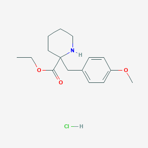 molecular formula C16H24ClNO3 B1408298 2-(4-甲氧基苄基)哌啶-2-羧酸乙酯盐酸盐 CAS No. 1993278-30-0