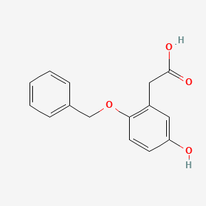 molecular formula C15H14O4 B14083012 2-(5-Hydroxy-2-phenylmethoxyphenyl)acetic acid 