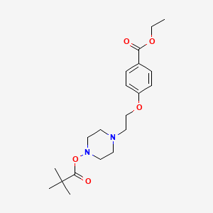 molecular formula C20H30N2O5 B1408303 Ethyl 4-[2-{4-(tert-butyloxycarbonyl)-piperazin-1-yl}ethoxy]benzoate CAS No. 1858250-75-5