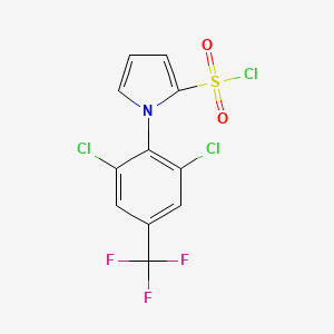 molecular formula C11H5Cl3F3NO2S B1408309 1-[2,6-Dichloro-4-(trifluoromethyl)phenyl]-1H-pyrrole-2-sulfonyl chloride CAS No. 1858251-52-1