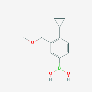 molecular formula C11H15BO3 B14083100 (4-Cyclopropyl-3-(methoxymethyl)phenyl)boronic acid 