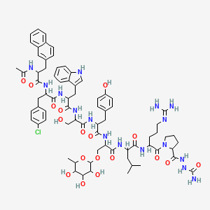 molecular formula C74H95ClN16O18 B14083110 LHRH, ac-2-Nal(1)-4-Cl-phe(2)-trp(3)-ser(rha)(6)-azglynh2(10)- 