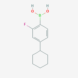 molecular formula C12H16BFO2 B14083124 (4-Cyclohexyl-2-fluorophenyl)boronic acid 