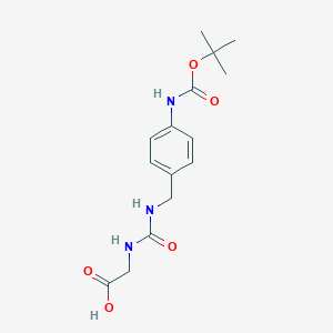 molecular formula C15H21N3O5 B14083126 2-(3-(4-(Tert-butoxycarbonylamino)benzyl)ureido)acetic acid 