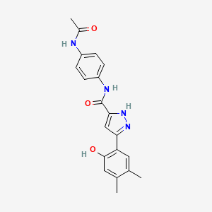 molecular formula C20H20N4O3 B14083153 N-[4-(acetylamino)phenyl]-5-(2-hydroxy-4,5-dimethylphenyl)-1H-pyrazole-3-carboxamide 