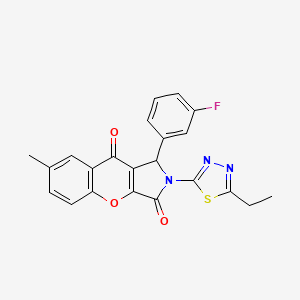 2-(5-Ethyl-1,3,4-thiadiazol-2-yl)-1-(3-fluorophenyl)-7-methyl-1,2-dihydrochromeno[2,3-c]pyrrole-3,9-dione