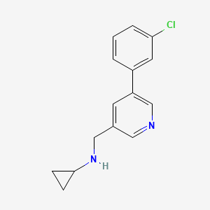 molecular formula C15H15ClN2 B1408321 [5-(3-氯苯基)-吡啶-3-基甲基]-环丙胺 CAS No. 1776570-49-0