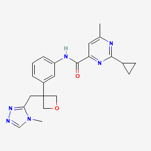 2-Cyclopropyl-6-methyl-N-[3-[3-[(4-methyl-4H-1,2,4-triazol-3-yl)methyl]-3-oxetanyl]phenyl]-4-pyrimidinecarboxamide