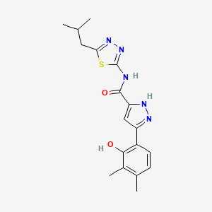 molecular formula C18H21N5O2S B14083247 5-(2-hydroxy-3,4-dimethylphenyl)-N-[5-(2-methylpropyl)-1,3,4-thiadiazol-2-yl]-1H-pyrazole-3-carboxamide 