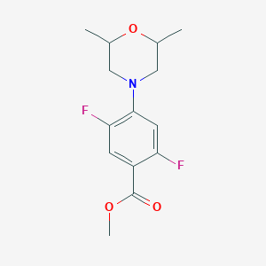 molecular formula C14H17F2NO3 B1408329 Methyl 4-(2,6-dimethylmorpholin-4-yl)-2,5-difluorobenzoate CAS No. 1858250-79-9