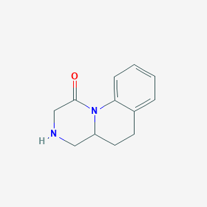 molecular formula C12H14N2O B14083300 2,3,4,4a,5,6-Hexahydro-1H-pyrazino[1,2-a]quinolin-1-one CAS No. 100650-33-7