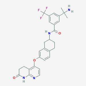 3-(2-aminopropan-2-yl)-N-[7-[(7-oxo-6,8-dihydro-5H-1,8-naphthyridin-4-yl)oxy]-1,2,3,4-tetrahydronaphthalen-2-yl]-5-(trifluoromethyl)benzamide