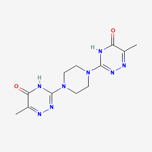 molecular formula C12H16N8O2 B14083335 3,3'-Piperazine-1,4-diylbis(6-methyl-1,2,4-triazin-5-ol) 