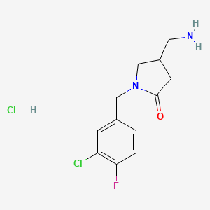 (4R)-4-(aminomethyl)-1-[(3-chloro-4-fluorophenyl)methyl]pyrrolidin-2-one