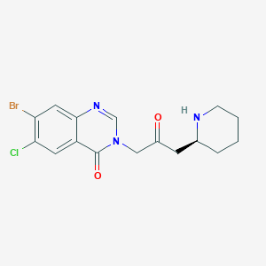 molecular formula C16H17BrClN3O2 B14083362 (S)-7-bromo-6-chloro-3-(2-oxo-3-(piperidin-2-yl)propyl)quinazolin-4(3H)-one 