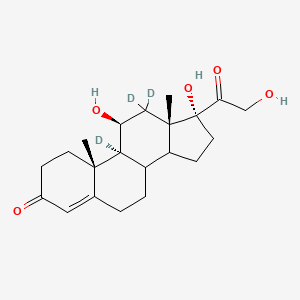 molecular formula C21H30O5 B14083510 (9S,10R,11S,13S,17R)-9,12,12-trideuterio-11,17-dihydroxy-17-(2-hydroxyacetyl)-10,13-dimethyl-2,6,7,8,11,14,15,16-octahydro-1H-cyclopenta[a]phenanthren-3-one 