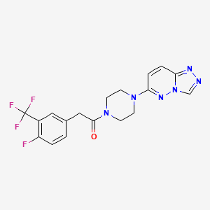 2-[4-Fluoro-3-(trifluoromethyl)phenyl]-1-[4-([1,2,4]triazolo[4,3-b]pyridazin-6-yl)piperazin-1-yl]ethanone