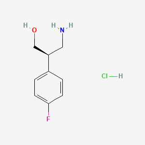 molecular formula C9H13ClFNO B1408353 (R)-3-Amino-2-(4-fluoro-phenyl)-propan-1-ol, hydrochloride CAS No. 1442114-51-3