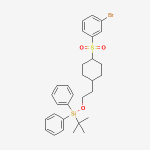 molecular formula C30H37BrO3SSi B1408356 (2-(4-((3-Bromophenyl)sulfonyl)cyclohexyl)ethoxy)(tert-butyl)diphenylsilane CAS No. 1704073-89-1