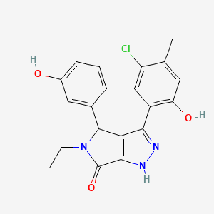 molecular formula C21H20ClN3O3 B14083642 3-(5-chloro-2-hydroxy-4-methylphenyl)-4-(3-hydroxyphenyl)-5-propyl-4,5-dihydropyrrolo[3,4-c]pyrazol-6(2H)-one 